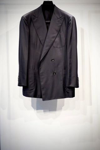 YUUGA Men ダブルブレスト テーラードジャケット 4B CANONICO Revenge 水牛