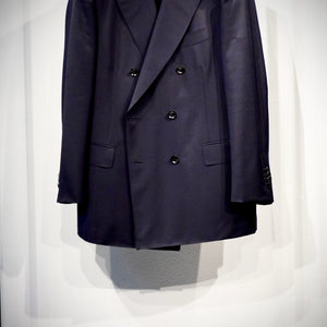 YUUGA Men ダブルブレスト テーラードジャケット 6B SMITH WOOLLENS SUPER KID MOHAIR 水牛