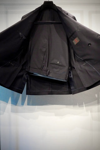 YUUGA Men ダブルブレスト テーラードジャケット 6B SMITH WOOLLENS SUPER KID MOHAIR 水牛/トラウザーズ