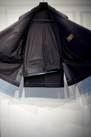 YUUGA Men ダブルブレスト テーラードジャケット 4B CANONICO Flannel 水牛/トラウザーズ